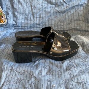Madden girl paccer chunky heel jelly sandals 9